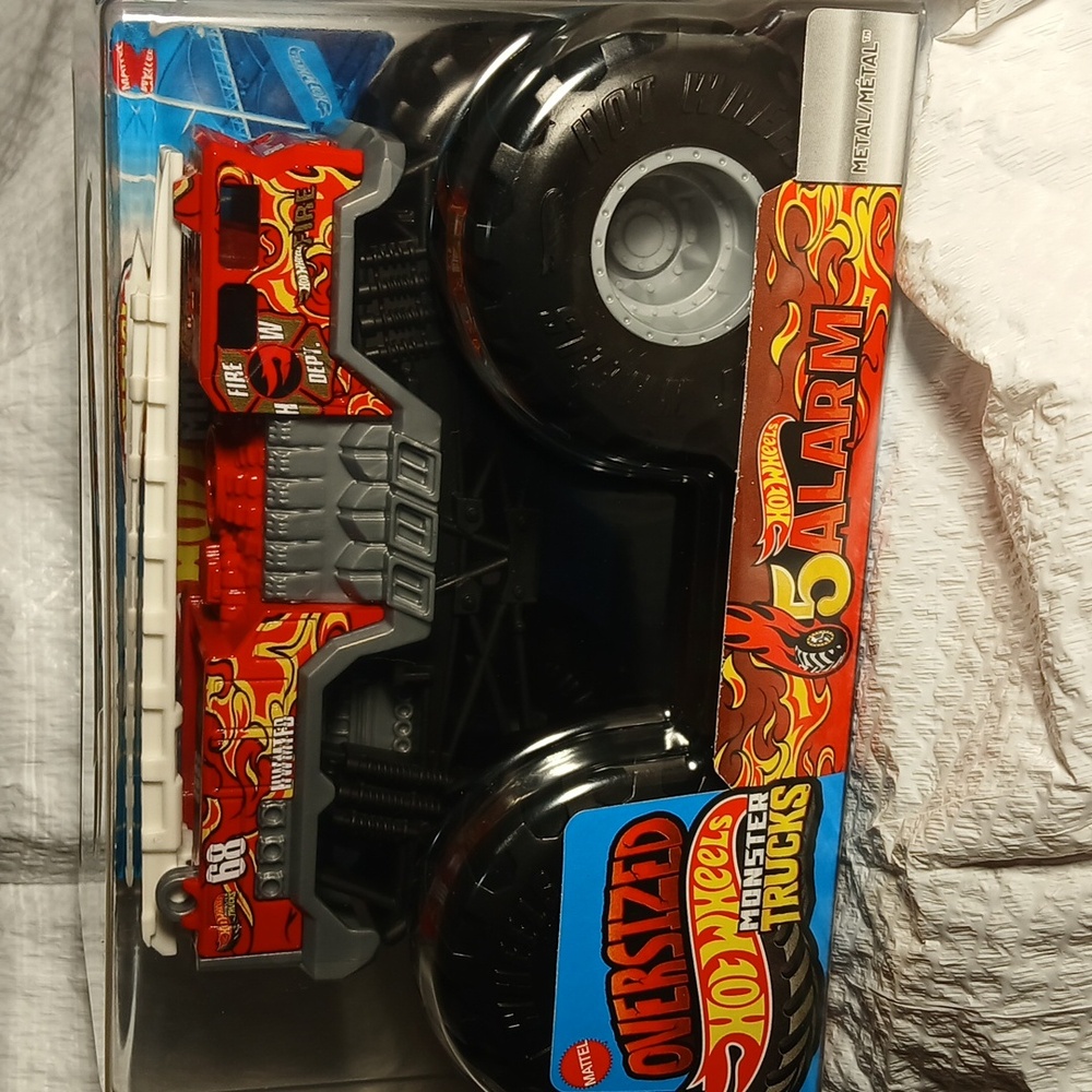 5 Alarm Hot Wheels Monster Truck - Red and Black 1/24 SIZE